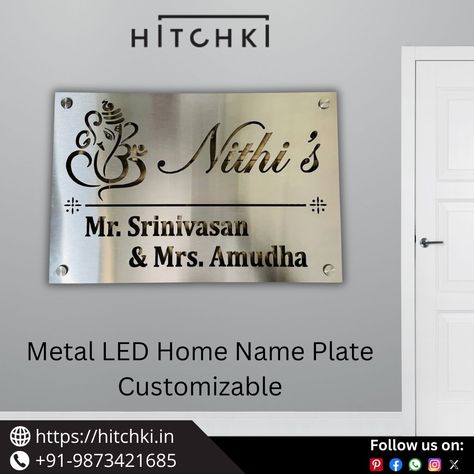 Entrance Name Plate Wall Design, Flat Name Plate Design, Name Board Design For House, House Name Plate Design Indian, Home Name Plates Ideas Entrance, House Name Plate Design, House Name Plate, Nameplate Design, Wooden Name Plates