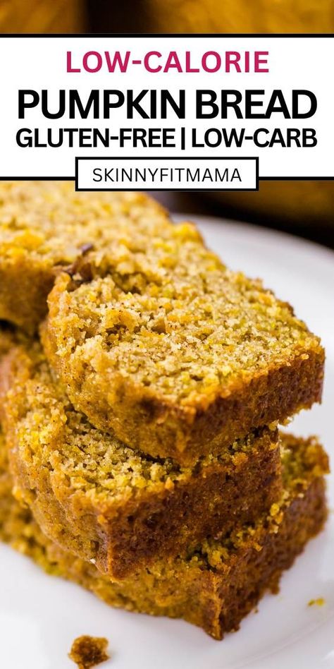 Low Calorie Pumpkin Bread - Skinny Fit Mama Gluten Free Low Calorie Recipes Dinners, Lowfat Pumpkin Bread, High Fiber Pumpkin Bread, Weight Watcher Pumpkin Bread, Low Calorie Pumpkin Bread Recipe, Low Cal Pumpkin Bread, Low Fat Pumpkin Bread, Weight Watchers Pumpkin Bread, Healthy Banana Pumpkin Bread