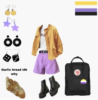 Lgbtq Fashion Aesthetic, Pride Outfit Nonbinary, Nonbinary Pride Outfit, Agender Outfits, Non Binary Outfit Ideas, Nonbinary Outfits, Non Binary Outfits, Lgbtq Outfit, Non Binary Fashion