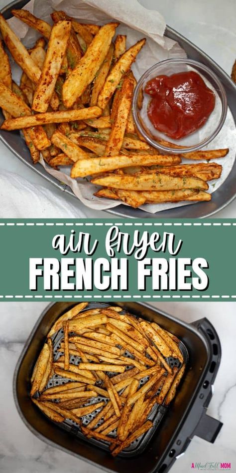 Homemade Air Fryer French Fries are crispy on the outside, soft on the inside, and incredibly easy to make. Air Fry French Fries, Broccoli Roasted, Air Fryer Fries, French Fry Seasoning, Gimme Delicious, Air Fryer French Fries, Homemade Fries, Making French Fries, Homemade French Fries