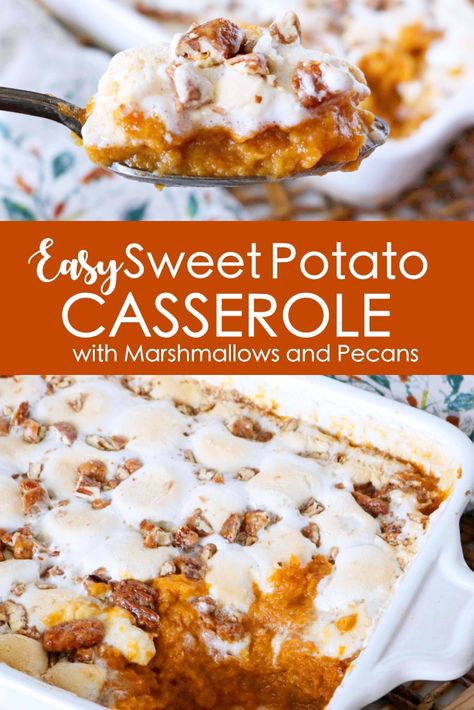 Southern Pecan Sweet Potato Casserole, Candied Yams With Marshmallows Pecans, Yams Recipe Candied With Pecans, Sweet Potato Casserole For A Crowd, Sweet Potato Casserole No Pecans, Yams With Marshmallows And Pecans, Candied Yam Casserole, Sweet Potato Casserole With Canned Yams, Candied Yams Casserole