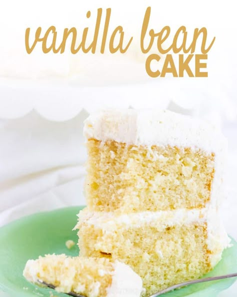 This cake is my absolute favorite vanilla bean cake. It's a scratch cake that is moist, full of vanilla bean flavor, rich and buttery with a hint of almond flavor. Best Vanilla Cake, Best Vanilla Cake Recipe, Vanilla Bean Cake, Vanilla Bean Cakes, It Cake, Bean Cake, White Cake Recipe, White Cakes, Wedding Cake Recipe