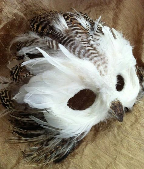 Owl Owl Headdress, Costume Carnaval, Owl Mask, Owl Costume, Steampunk Mask, Feather Mask, Snow Owl, Venetian Masks, Cool Masks