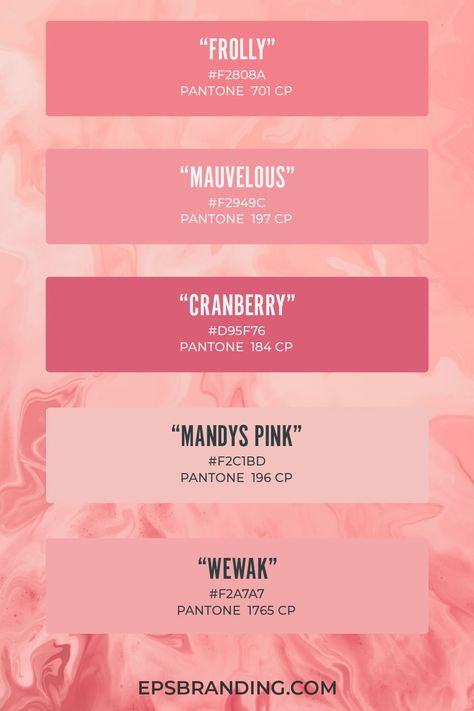 17 Beautiful Pink Color Palettes - Pink Color Palettes, Website Color Palette, Pink Color Palette, Pantone Colour Palettes, Blue Hair Color, Color Design Inspiration, Color Palette Challenge, Hex Color Palette, Hex Color