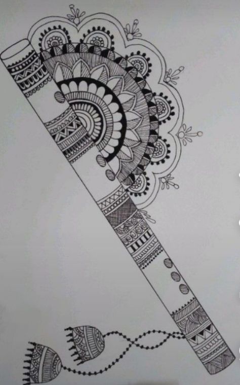 Flute mandala Mandala Art Easy And Beautiful, Mandalas, Easy And Cute Mandala Art, Easy And Simple Mandala Art, Mandala Art Ideas Easy, Beginners Mandala Art, Simple Mandala For Beginners, Mandala Art Design For Beginners, Drawing Ideas Easy Mandala Art