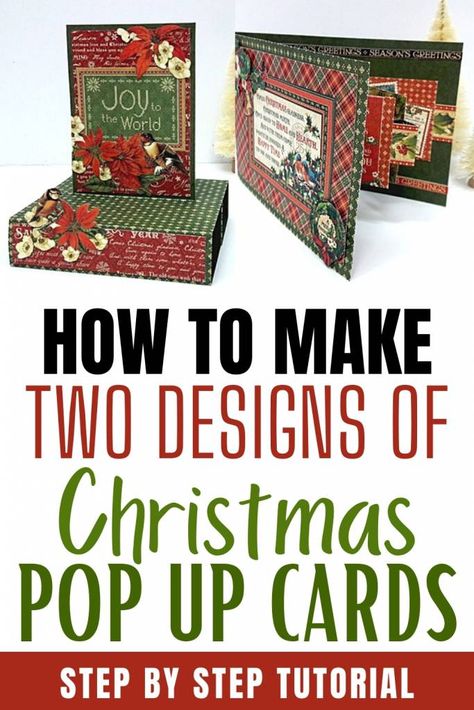 How to make two easy types of fabulous pop up cards Diy Pop Up Card Christmas, Pop Out Christmas Cards Diy, Diy Pop Up Cards Christmas, Easy Handmade Christmas Cards Ideas, Pop Up Christmas Cards Diy Templates, Stampin Up Pop Up Cards, Pop Up Christmas Cards Diy Tutorials, How To Make Pop Up Cards Step By Step, How To Make Pop Up Cards