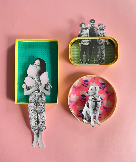 Assemblage Art, 강아지 그림, Mini Photo, Camping Art, Diy Photo, Crafty Craft, Photo Craft, Cute Crafts, Art Plastique