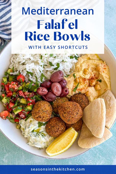 Enjoy a delicious and healthy meal with our Mediterranean Falafel Rice Bowls. Featuring homemade authentic falafel and fresh ingredients, this vegetarian dish is perfect for any time of day. Discover easy shortcuts to create a savory and nutritious experience. Falafel Meal Ideas, Falafel Meal Ideas Dinners, Quinoa Falafel Bowl, Falafel Rice Bowl, Falafel Bowl, Mediterranean Falafel Recipe, Falafel Buddha Bowl, Mediterranean Falafel Bowl, Easy Baked Falafel