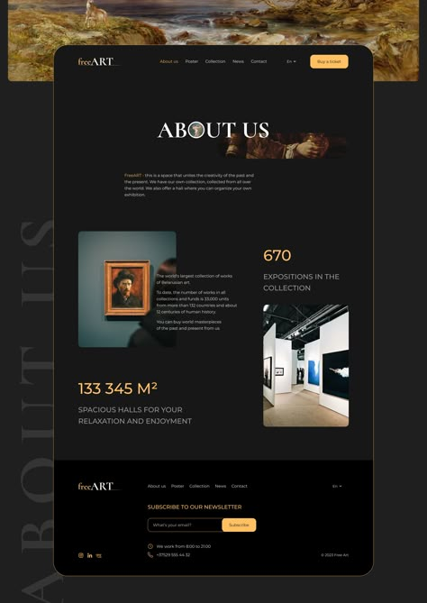 Classic Website Design, About Us Page Web Design, About Us Ui Design, Art Gallery Website Design, About Us Page Design Website, Museum Website Design, About Us Web Design, About Page Web Design, Website About Us