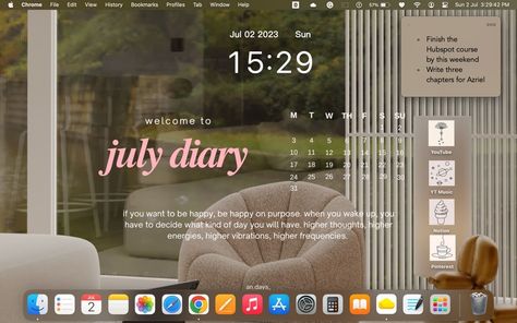 Aesthetic Mac Desktop Ideas, Aesthetic Desktop Homescreen, Background Aesthetic For Macbook, Laptop Ideas Desktop, Ipad Laptop Setup, Homescreen Layout Laptop, Macbook Theme Aesthetic, Macbook Air Homescreen Layout, Aesthetic Mac Homescreen