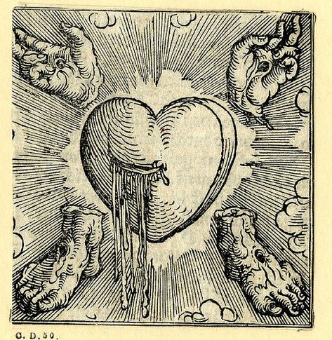 Woodcut Tattoo, Medieval Drawings, Woodcut Art, Esoteric Art, Engraving Illustration, Heart Illustration, Woodcuts Prints, Heart Drawing, Occult Art