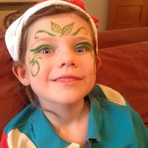 Fairy Face Paint, Fairy Face, Nature Fairy, Fairy Theme Party, Red Fairy, Elf Face, Homemade Halloween Decorations, Dance Makeup, Kids Face Paint