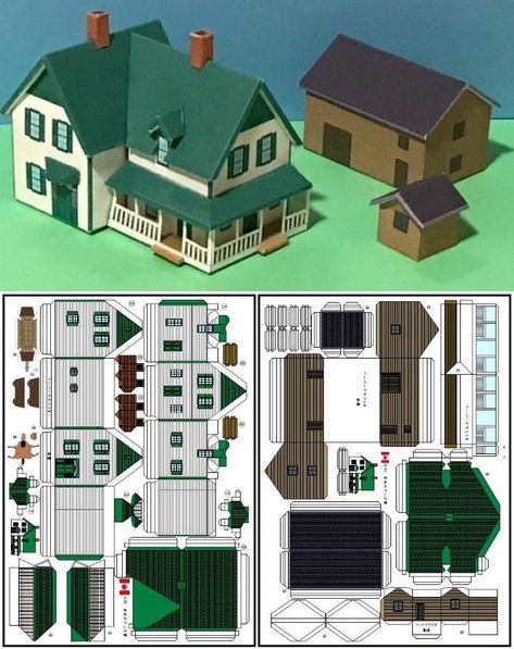 PAPERMAU: Anne Of Green Gables House Paper Model - by Sakamoto Sanda How To Make Paper House, Paper Crafts House, 3d House Template, Free Paper Models Printable Templates, Paper Models Architecture, Architecture Model Paper, Paper Models Printable, 3d Paper Houses Free Printable, Papercraft House