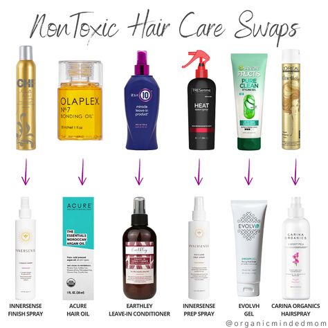 Nontoxic haircare swaps - there are tons of chemicals in haircare, and most of us use more than one haircare product everyday, increasing our exposure to toxins by a lot! There are better nontoxic haircare brands out there - swap to these brands today! Non Toxic Feminine Products, Nontoxic Hair Products, Low Tox Swaps, Non Toxic Hair Products, Non Toxic Swaps, Non Toxic Shampoo And Conditioner, Nontoxic Swaps, Non Toxic Shampoo, Non Toxic Beauty