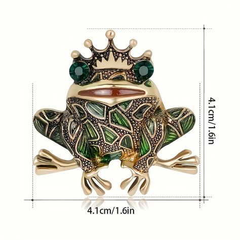 Personality Frog King Brooch Pin Inlaid Shiny Rhinestone Creative And Versatile Women's Dress Hat Accessory Gift - Temu Frog Pins, Collar Pin, Pin Design, Collar Pins, Suit Coat, Animal Brooch, Enamel Brooch, Brooch Jewelry, Rhinestone Brooches