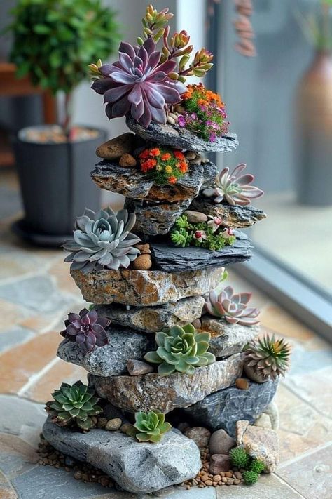 Succulent Garden Landscape, Modern Cottagecore, Succulent Landscape Design, Succulent Garden Design, Rock Garden Plants, Rock Garden Design, Succulent Garden Diy, Rock Garden Landscaping, Succulent Gardening