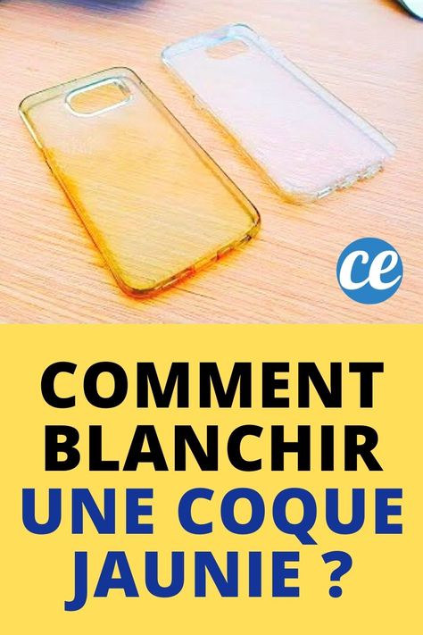 Coque de téléphone qui a jauni ? Comment nettoyer et blanchir une coque qui a jauni ou noirci ? Voici 3 astuces simples et efficaces pour retrouver sa couleur avec du liquide vaisselle, du bicarbonate et de l'alcool à 70°. Telephones, Smartphone, Iphone, Quick Saves, Trier