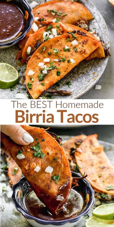 Brita Tacos Recipe, Birra Taco Sauce Recipe, Birria Queso Tacos Recipe, Dipping Tacos Recipe, Stove Top Birria Tacos, Burrata Tacos, Birria Taco Dipping Sauce, Wet Tacos Recipe, Birria Tacos Stovetop