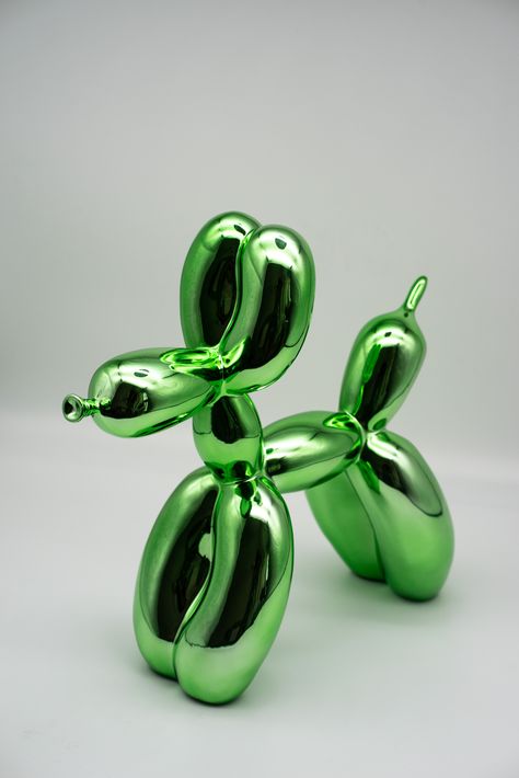 Editions Studio - Balloon Dog Vert - Sculpture - Contemporary Art - Plazzart Balloon Dog Art, Ballon Dog, Balloon Dog Sculpture, Fashion Illustration Sketches Dresses, Jeff Koons, Sketches Dresses, Dog Sculpture, Fashion Illustration Sketches, Balloon Dog