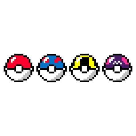 Pixel art retro 8 bit Poke Ball, from pokemon Pixel Heart Tattoo, 8 Bit Pixel Art, Pokemon Pixel Art, Pokemon Pixel, Pokemon Cross Stitch, Pokemon Sprites, Pixel Art Pokemon, Pokemon Ball, Pixel Heart