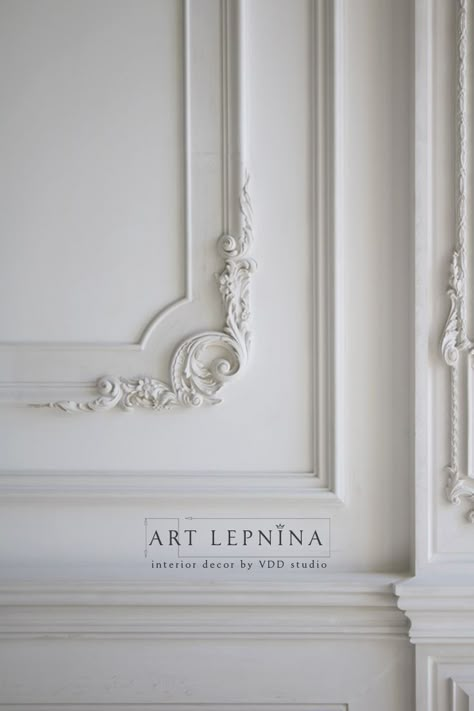 Trim inspiration Wall Molding Design, Parisian Interior, French Walls, Classic Interior Design, Wall Trim, Interior Wall Design, Wall Decor Design, Wall Molding, Man Den