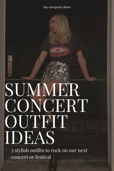 In this blog post, we'll explore some exciting summer concert outfit ideas that will help you stand out in the crowd and feel confident while enjoying your favorite bands and artists.Use these outfit ideas as inspiration, but ultimately, let your imagination run wild and create a concert ensemble that represents your individuality. Rock the stage, and have a phenomenal time experiencing the magic of live music! Summer Rock Concert Outfit, Outdoor Concert Outfit Summer, Concert Outfits Summer, Summer Concert Outfit Ideas, Rock Festival Outfit, Summer Music Festival Outfits, Outdoor Concert Outfit, Best Coachella Outfits, Summer Concert Outfit