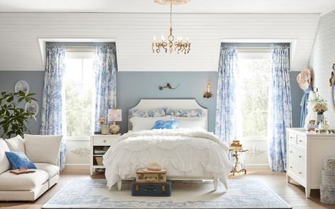 Pottery Barn Blue Bedroom, Loveshackfancy Pottery Barn, Pbteen Love Shack Fancy, Pottery Barn Frozen Bedroom, Daybed Bedding Pottery Barn Teen, Teen Dresser, Floral Chair, Wide Dresser, Princess Room