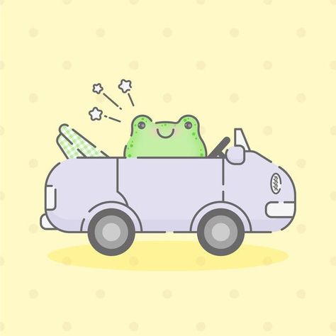 Cute Car Drawings Aesthetic, Cartoon Cars Drawing Simple, Cute Car Drawings, Driving Car Drawing, Cute Car Drawing, Car Icon Aesthetic, Toy Car Drawing, Race Drawings, Cute Car Illustration