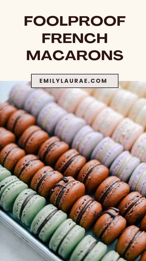 Foolproof Macaron Recipe, Fool Proof Macaron, French Method Macarons, Easy Macaroons Recipe No Almond Flour, Homemade Macaroons Recipe, Macarons Filling, Marshmallow Macaron, French Macaroons Recipe Easy, French Macaron