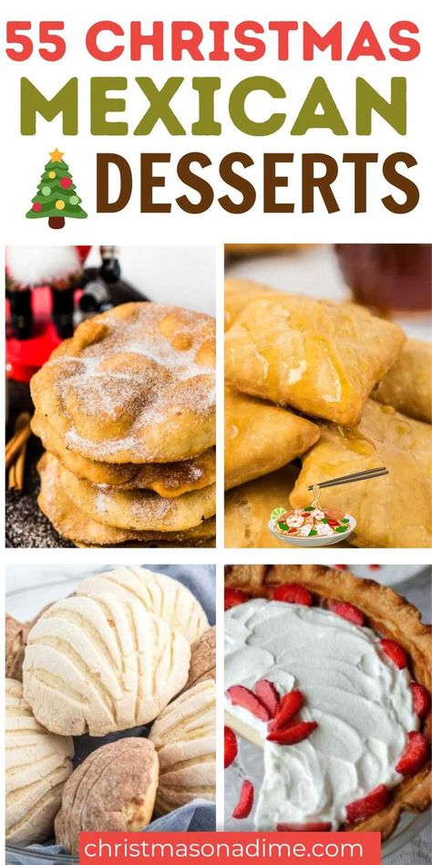 Gf Mexican Desserts, Easy Mexican Inspired Desserts, Holidays Desserts Christmas, Traditional Mexican Food Desserts, Mexican Food Recipes Easy Dessert, Traditional Mexican Desserts Easy, Christmas Food Ideas Mexican, Mexico Christmas Food, Mexican Dessert Ideas For Party