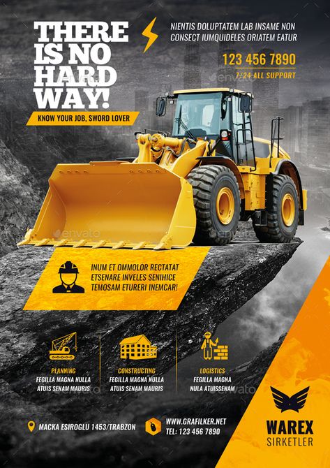 Construction Poster Design, Construction Graphic Design, Construction Social Media, Construction Advertisement, Construction Poster, Construction Flyer, Car Advertising Design, Construction Branding, Ad Layout