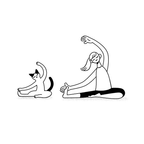 Yoga Animation, Yoga Drawing, Yoga Tattoos, Arte Yoga, 달력 디자인, Animal Food, Yoga Illustration, Yoga Prints, Microcar