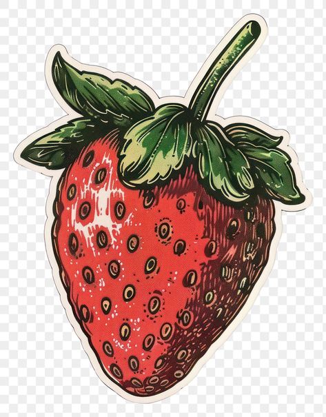 Aesthetic Pngs, Vintage Food Labels, Retro Strawberry, Aesthetics Photos, Strawberry Sticker, Strawberry Png, Fruit Labels, Graphic Design Jobs, Graphic Design Cards