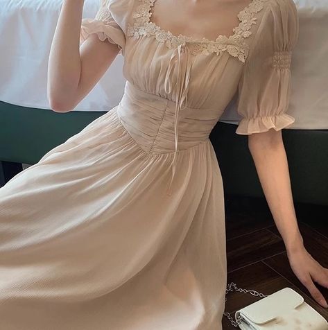 Pre order ~ Size : S , M , L , XL DM us for further inquiries Lace Up Dress, Flutter Dress, Dress Women Elegant, Korean Fashion Dress, Fashion Elegant, Princess Style, Casual Clothes, Korean Outfits, Party Dresses For Women