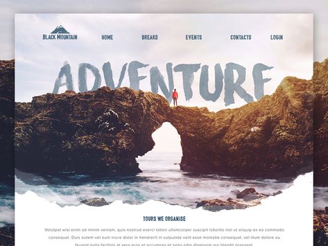 Travel Website Design Inspiration, Nature Layout, Travel Agency Website, Bio Pool, Travel Website Design, Poster Design Layout, Adventure Tourism, Mountains Hiking, Tourism Website