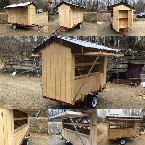 Food Stand Design Street Farmers' Market, Roadside Stand On Wheels, Farmers Market Trailer Farm Stand, Moveable Farm Stand, Farm Stand On Trailer, Mobile Farm Stand Trailer, Farmers Market Cart, Portable Farm Stand, Horse Trailer Farm Stand