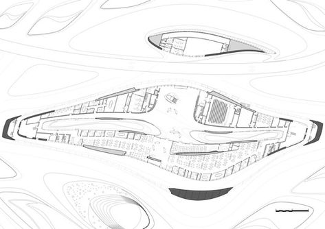 Zaha Hadid Architecture Sketches, Zaha Hadid Works, Zaha Hadid Plan, Architecture Zaha Hadid, Architects Band, Zaha Hadid Buildings, Zaha Hadid Interior, Organic Landscape, Museum Plan