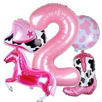 Rodeo Birthday Party Decorations, Cowgirl Balloons, Pink 2nd Birthday, 2nd Birthday Party Decorations, Cowgirl Decorations, First Birthday Decorations Girl, Cowboy First Birthday, Rodeo Birthday Party, Western Party Decorations