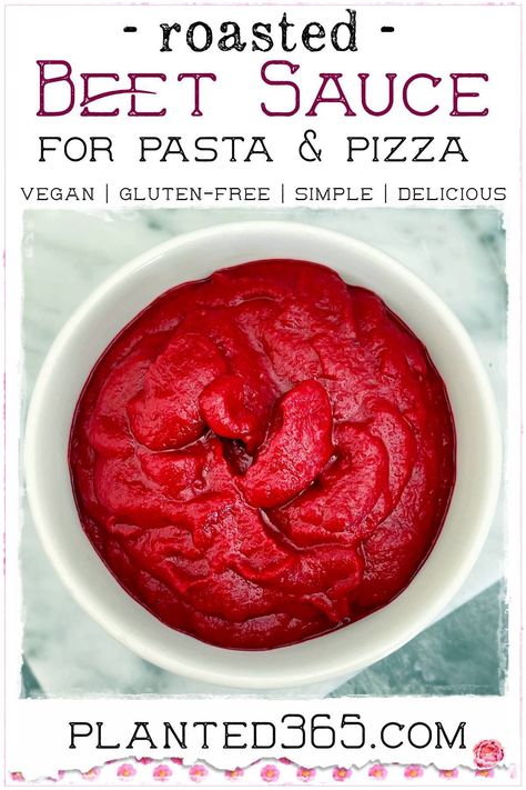 Roasted Beet Sauce Recipe for Pasta and Pizza | Planted365 Beet Pasta Sauce Recipe, Roasted Beet Pasta Sauce, Beet Sauce Recipe, Beet Pizza, Beetroot Pasta Sauce, Beet Sauce, Acid Reflux Friendly Recipes, Beet Pasta, Nightshade Free Recipes