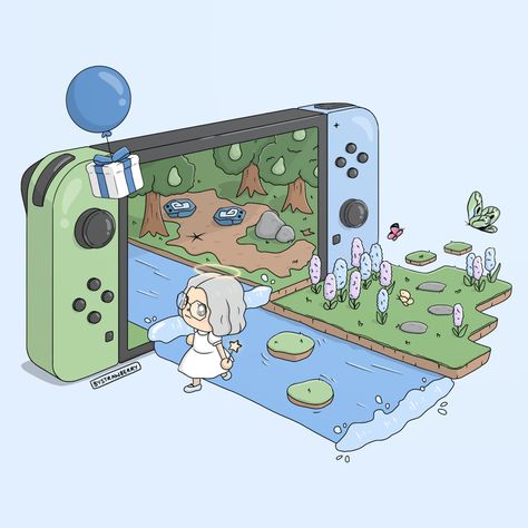 Nintendo Switch Illustration, Animal Crossing Illustration, Acnh Art, Animal Crossing Funny, Animal Crossing Fan Art, Animal Crossing Memes, Acnh Ideas, Isometric Art, Nintendo Art