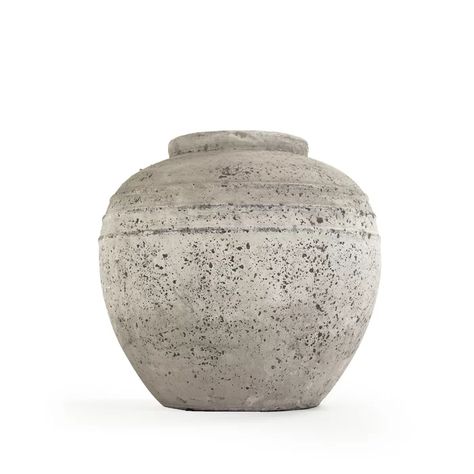 Bloomsbury Market Estell Urn | Wayfair Large Vases Decor, Fall Living Room Decor, Stone Vase, Kitchen Island Decor, Round Vase, Island Decor, Decorated Jars, Table Vases, Modern Farmhouse Style