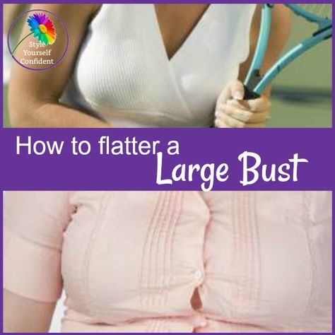 How to flatter a large bust - #large bust https://www.style-yourself-confident.com/large-bust.html Heavy Bust Outfit, Larger Bust Outfits, Big Bust Fashion, Fashion On A Budget, Hourglass Fashion, Plus Size Fashionista, Stylish Outfits For Women Over 50, Curvy Petite Fashion, Short Torso