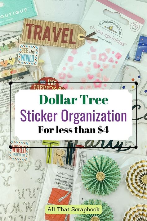 scrapbook sticker organization How To Organize 12x12 Scrapbook Paper, Sticker Sheet Storage, Organize Stickers Scrapbooking, Organizing Scrapbook Stickers, Scrapbook Storage Ideas Organizing, Scrapbook Sticker Storage, Storage For Stickers, Scrapbook Supply Organization, Organizing Stickers For Scrapbooking