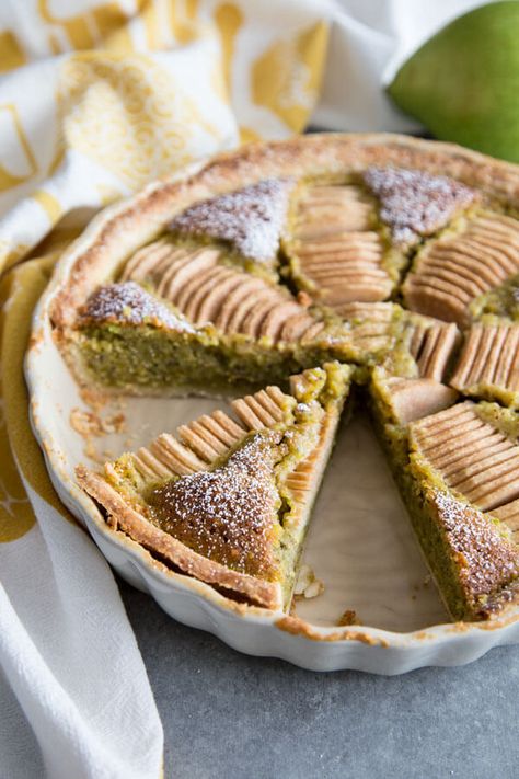 Pistachio Frangipane Tart, Fall Tart, Frangipane Recipe, Pistachio Frangipane, Apple Frangipane Tart, Pear Frangipane Tart, Holiday Cooking Christmas, Almond Desserts, Frangipane Tart