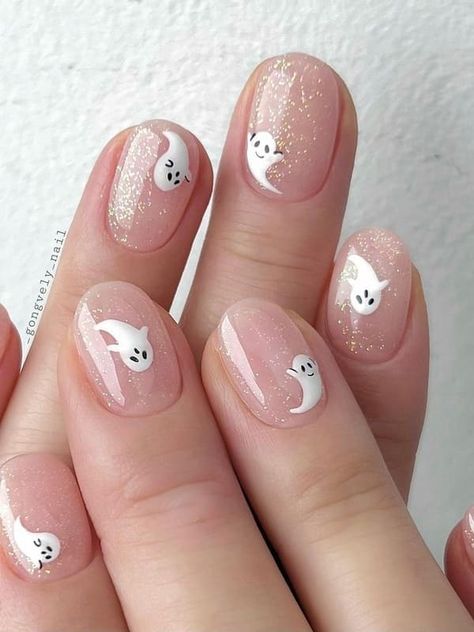 Short Halloween Nails, Halloween Nails Easy, Cute Halloween Nails, Cute Nails For Fall, Nagel Tips, Nails Now, Short Nails Art, Halloween Nail Designs, Halloween Nail