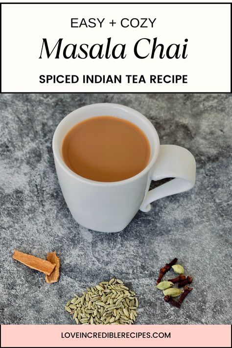 Looking for warm cozy Fall drink recipes? You will love this masala chai - spiced Indian tea recipe made with fresh whole spices! Chaga Chai Recipe, Authentic Chai Tea Recipe Indian, Chai Recipe Tea, Indian Tea Recipe, Tea Masala Powder Recipe, Chai Masala Recipe, Herbal Chai Tea Recipe, Authentic Chai Tea Recipe, Indian Chai Tea Recipe