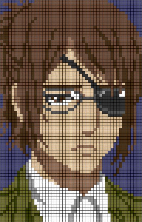 Alpha pattern #119649 | BraceletBook Crochet Attack On Titan, Attack On Titan Perler Beads, Attack On Titan Alpha Pattern, Attack On Titan Crochet, Attack On Titan Pixel Art, Alpha Patterns Anime, Pixel Art Grid, Tapestry Crochet Patterns, Pixel Pattern