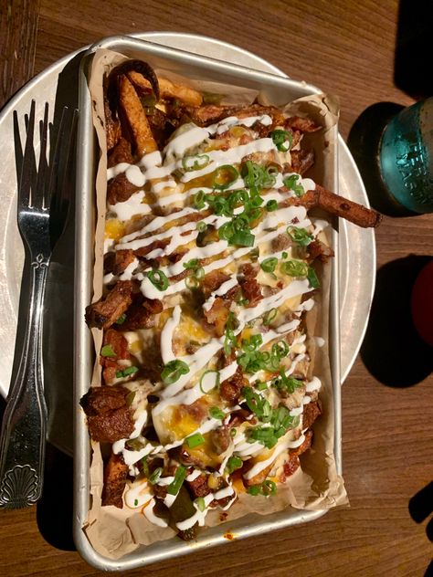 Loaded nachos bacon ranch cheese yummy fries Fries Aesthetic, Nacho Fries, Loaded Nachos, Loaded Fries, Aesthetic Pics, Outdoor Pergola, Nachos, Pergola, Yummy Food