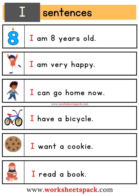 Sight Word Sentences Worksheets with I Reading Activities For Kids, Simple Sentences Worksheet, Sentences Kindergarten, English Conversation For Kids, Sentences Worksheet, Simple English Sentences, Cvc Words Kindergarten, Sight Word Sentences, English Transition Words