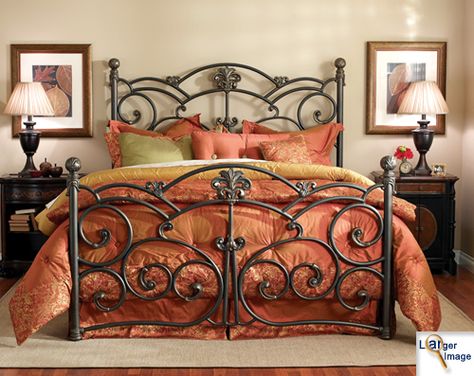 Wesley Allen Iron Bed, Cast Iron Bed Frame, Wrought Iron Headboard, Wrought Iron Bed Frames, Iron Headboard, Antique Iron Beds, Cast Iron Beds, Wrought Iron Beds, Iron Beds